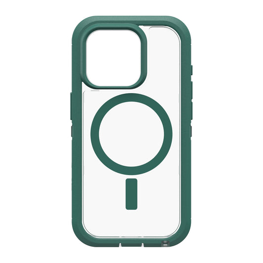 iPhone 15 Pro Otterbox Defender XT w/ MagSafe Clear Series Case - Clear/Green (Velvet Evergreen) - 15-11545