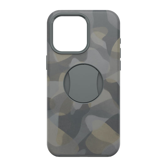 iPhone 15 Pro Max Otterbox OtterGrip Symmetry w/ MagSafe Series Case - Grey (Iron Camo) - 15-11588