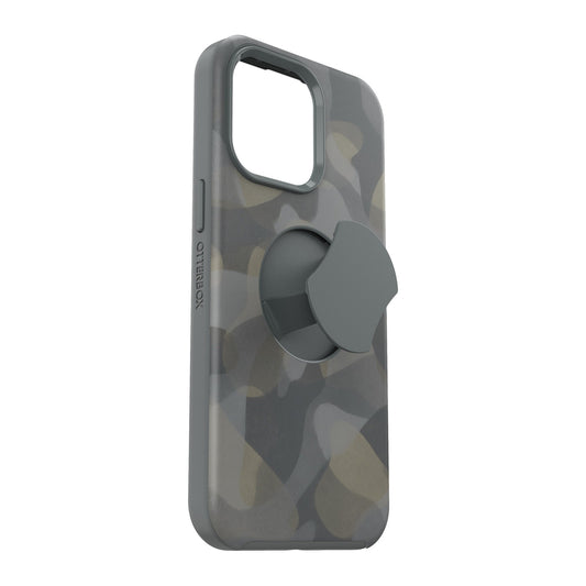 iPhone 15 Pro Max Otterbox OtterGrip Symmetry w/ MagSafe Series Case - Grey (Iron Camo) - 15-11588