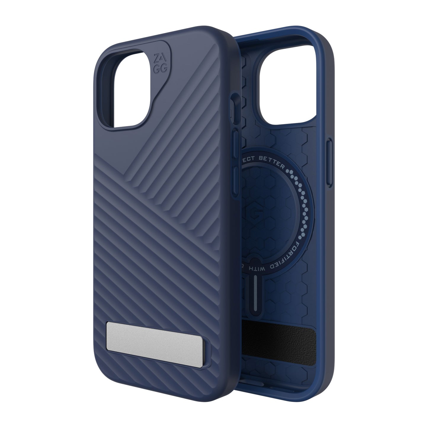 iPhone 15/14/13 ZAGG/GEAR4 Graphene Denali Snap Kickstand Case - Navy - 15-11640