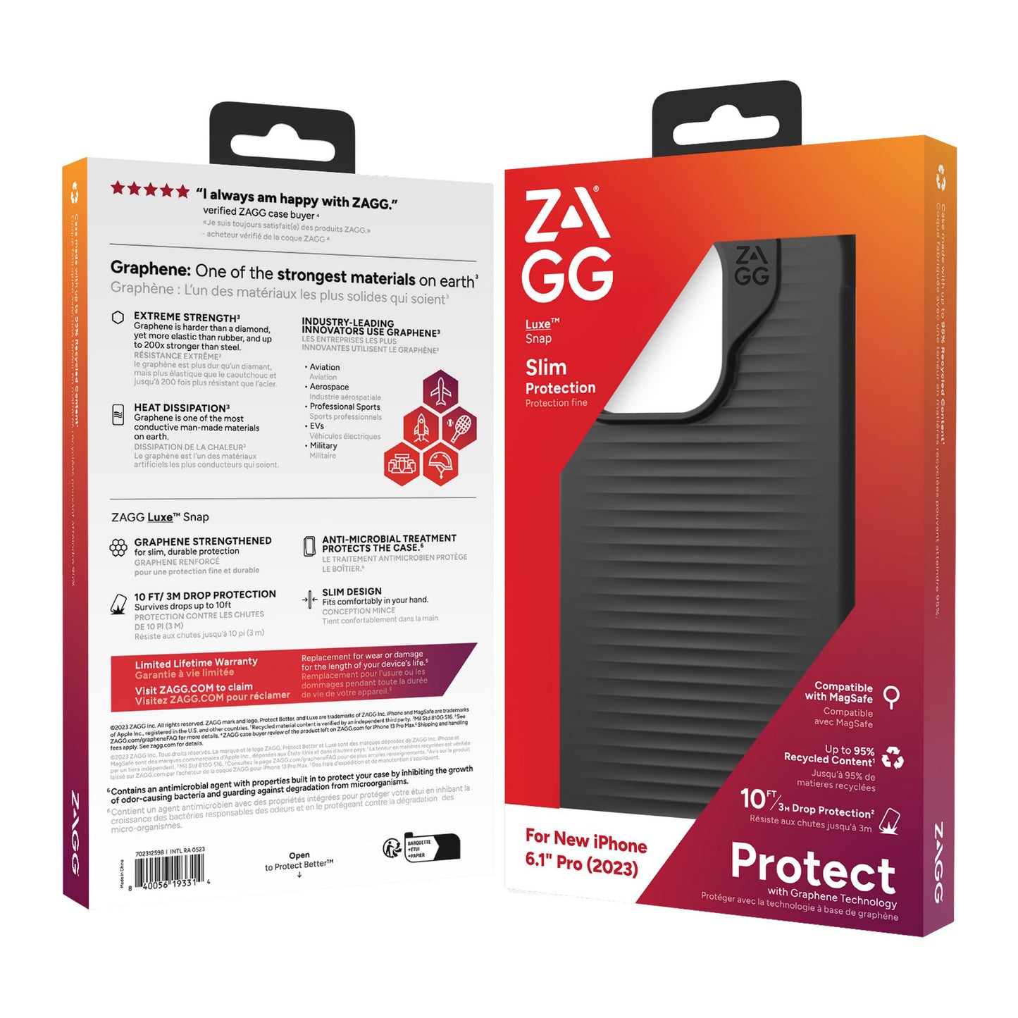 iPhone 15 Pro ZAGG/GEAR4 Graphene Luxe Snap Case - Black - 15-11645