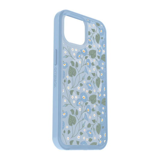 iPhone 15/14/13 Otterbox Symmetry w/ MagSafe Clear Series Case - Blue (Dawn Floral) - 15-11745