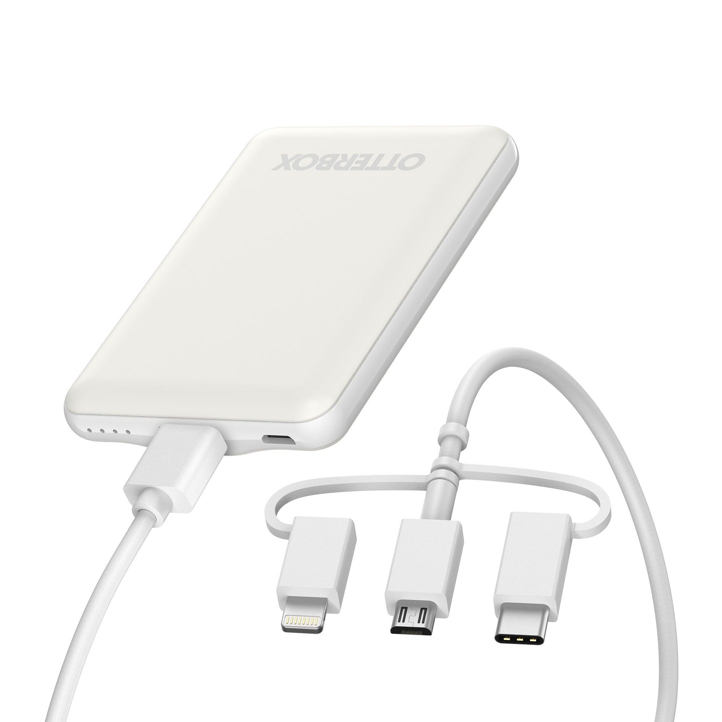 Otterbox 5,000 mAh 3-in-1 Portable Power Bank Mobile Charging Kit - White - 15-12040