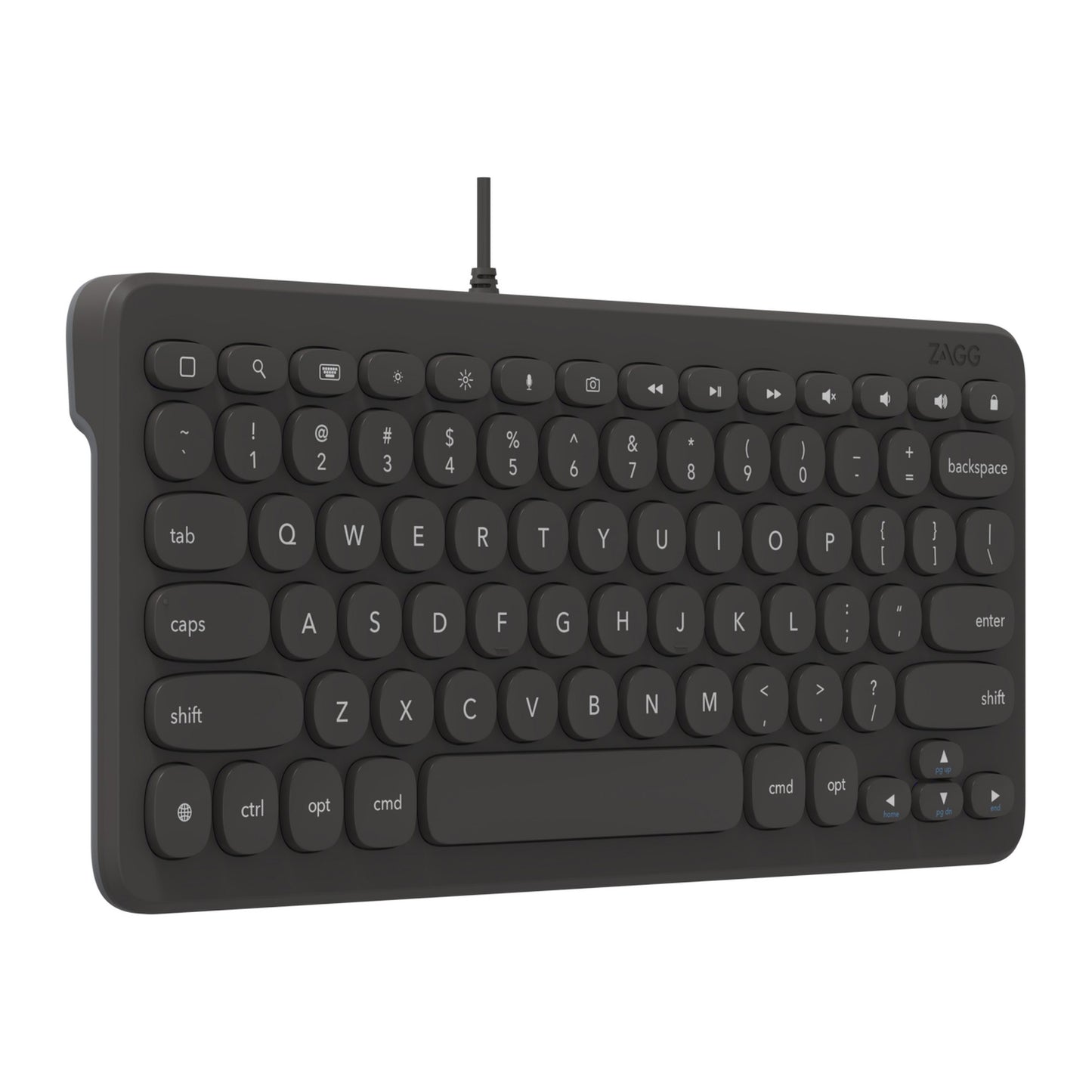 ZAGG Lightning Wired Keyboard 12inch - Black - 15-12082