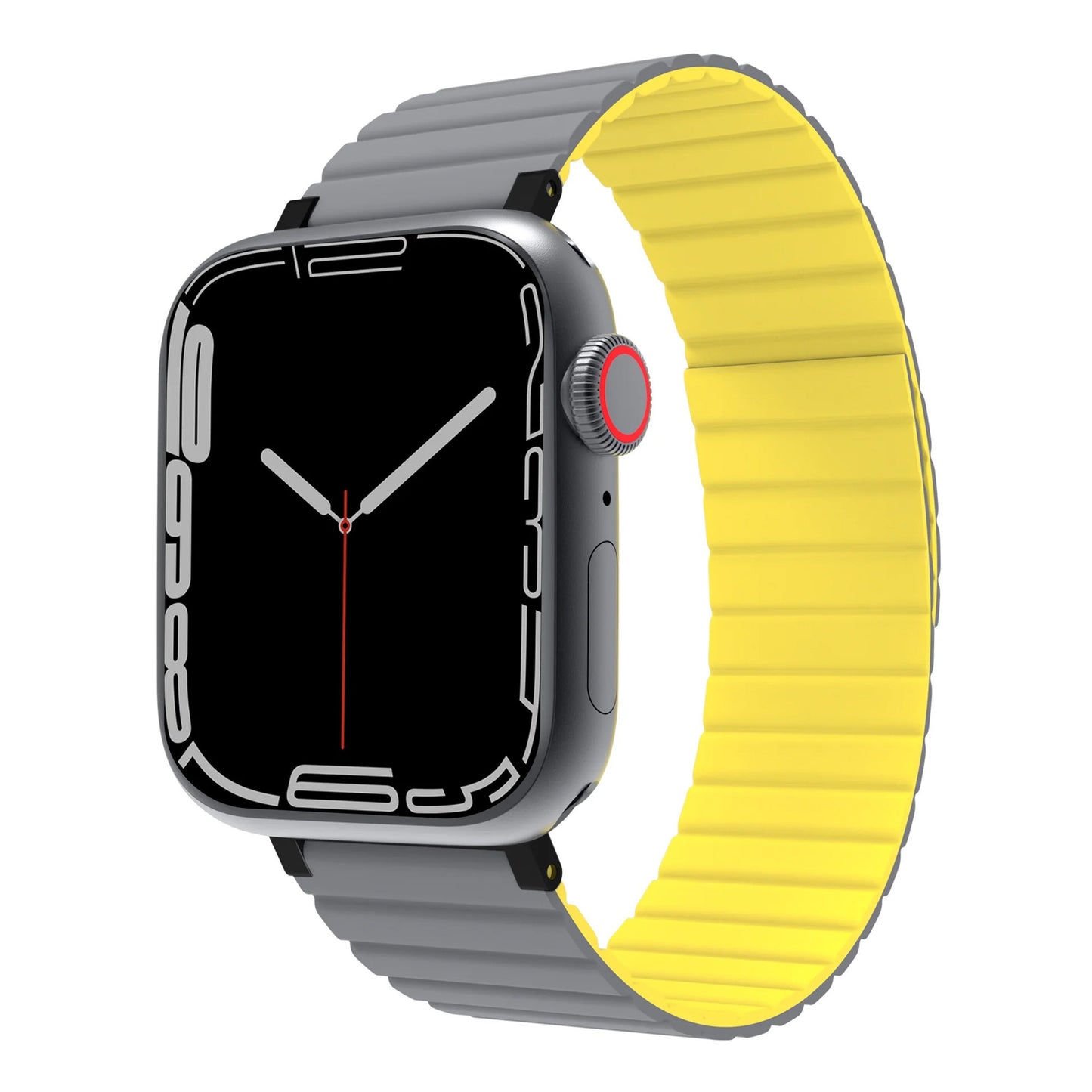 Apple Watch 38/40/41mm JCPal Silicone Magnetic Watch Band - Grey/Yellow - 15-12092