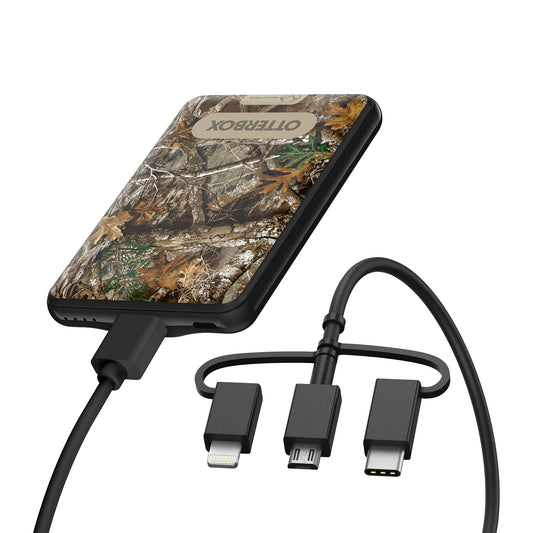 Otterbox 5,000 mAh 3-in-1 Portable Power Bank Mobile Charging Kit - Black (Realtree Edge) - 15-12098