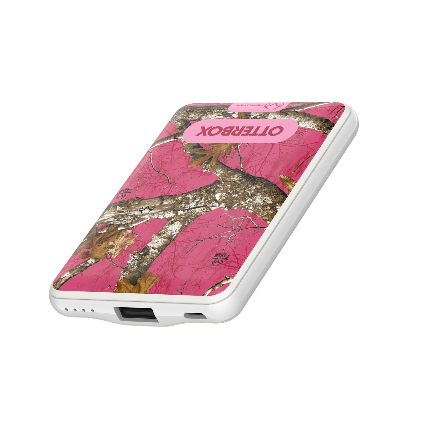 Otterbox 5,000 mAh 3-in-1 Portable Power Bank Mobile Charging Kit - White (Realtree Flamingo) - 15-12099