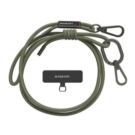 Universal MAGEASY 6mm Adjustable Strap Phone Lanyard - Army Green - 15-12103