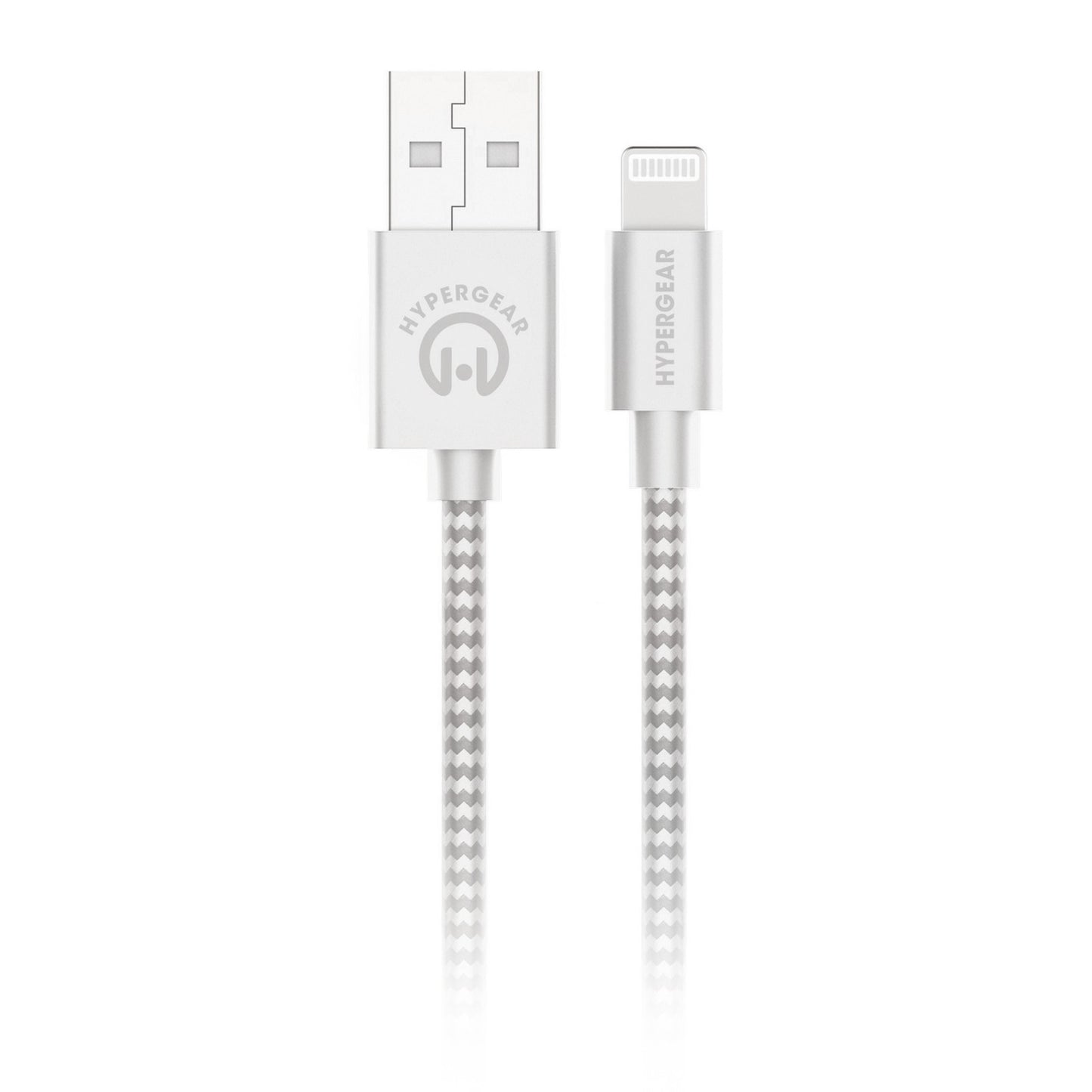 HyperGear 10 ft. (300cm) USB-A to Lightning Braided Charge and Sync Cable - White - 15-12113