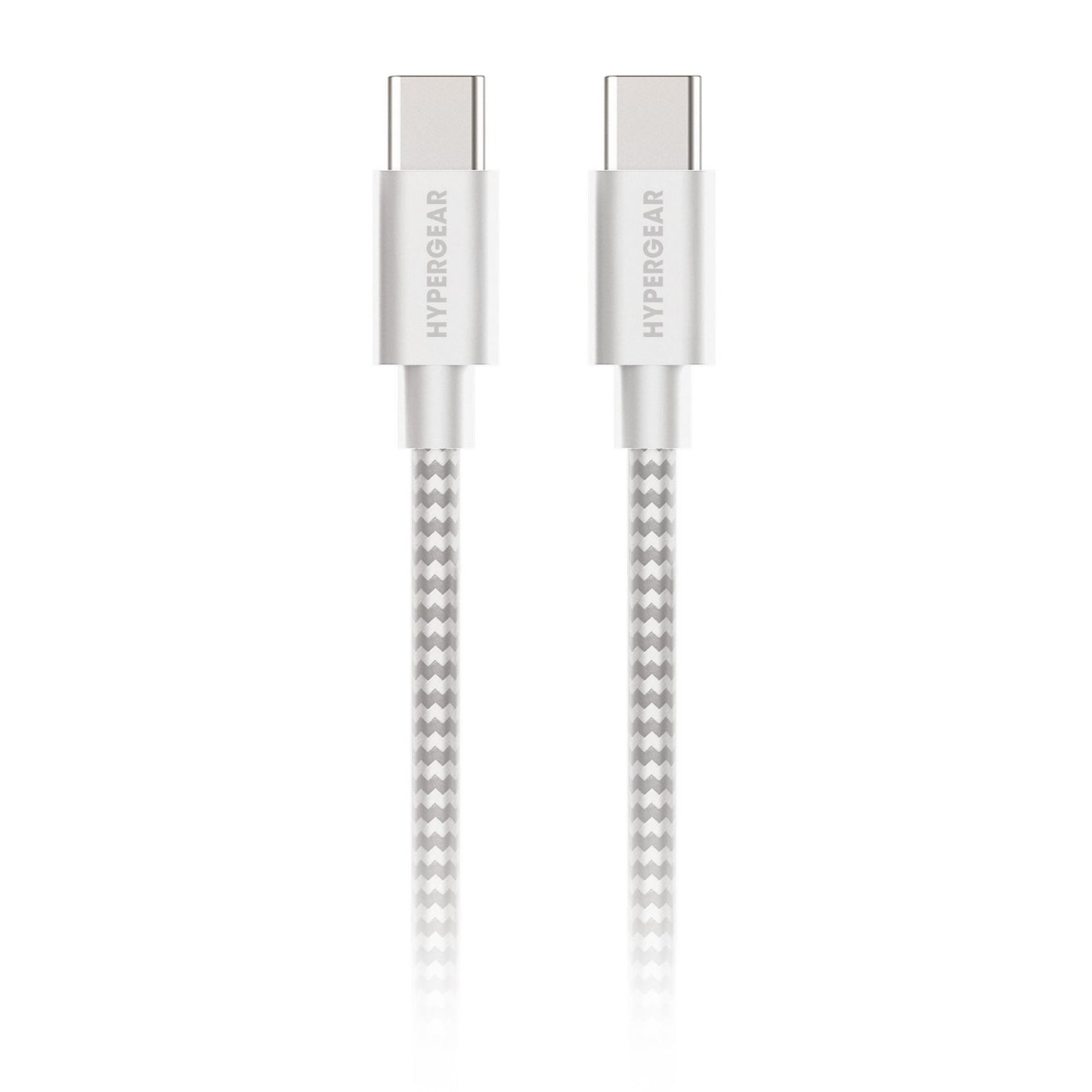 HyperGear 10 ft. (300cm) USB-C to USB-C Braided Charge and Sync Cable - White - 15-12115