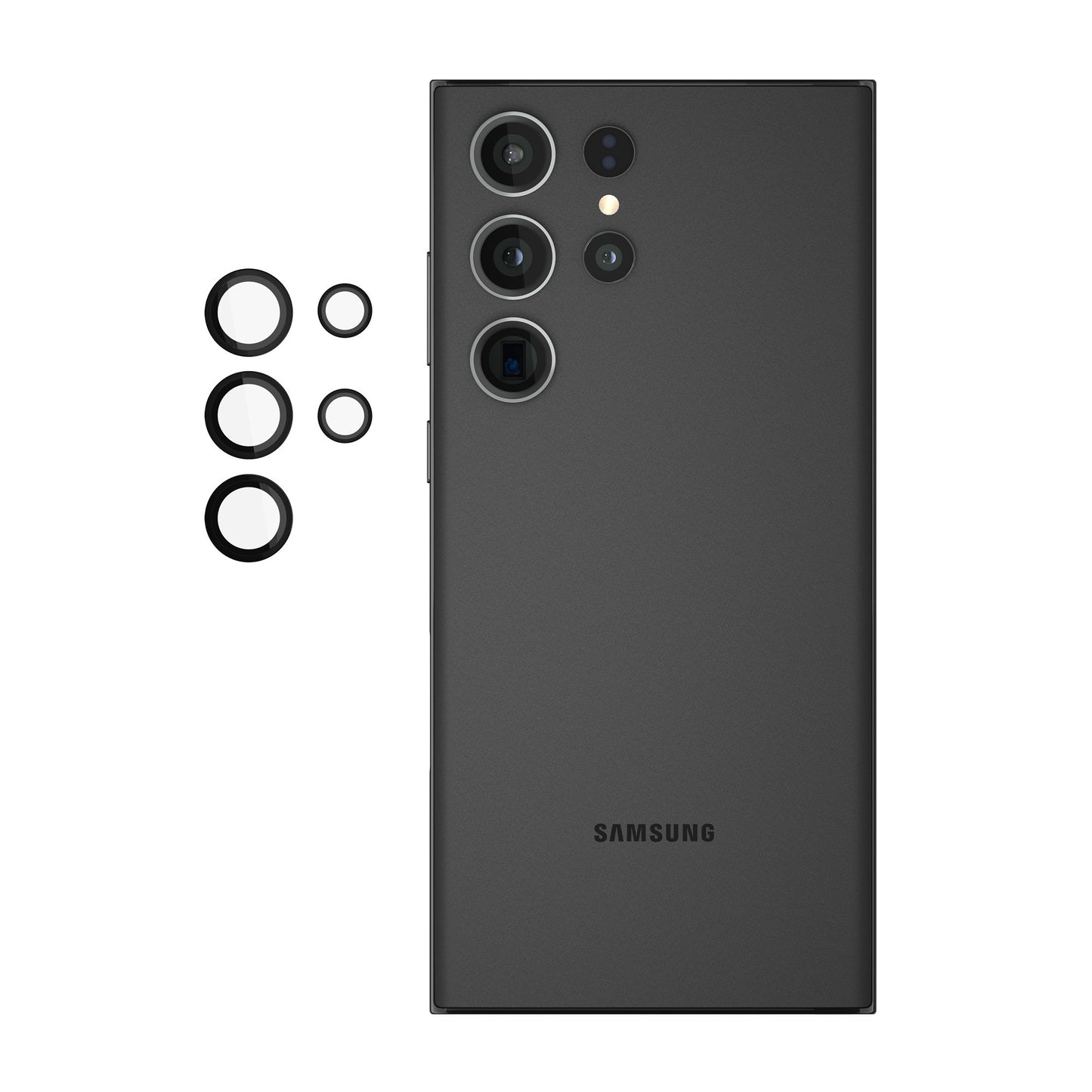 Samsung Galaxy S23 Ultra 5G Case-Mate Aluminum Ring Glass Lens Protector - Black - 15-12296