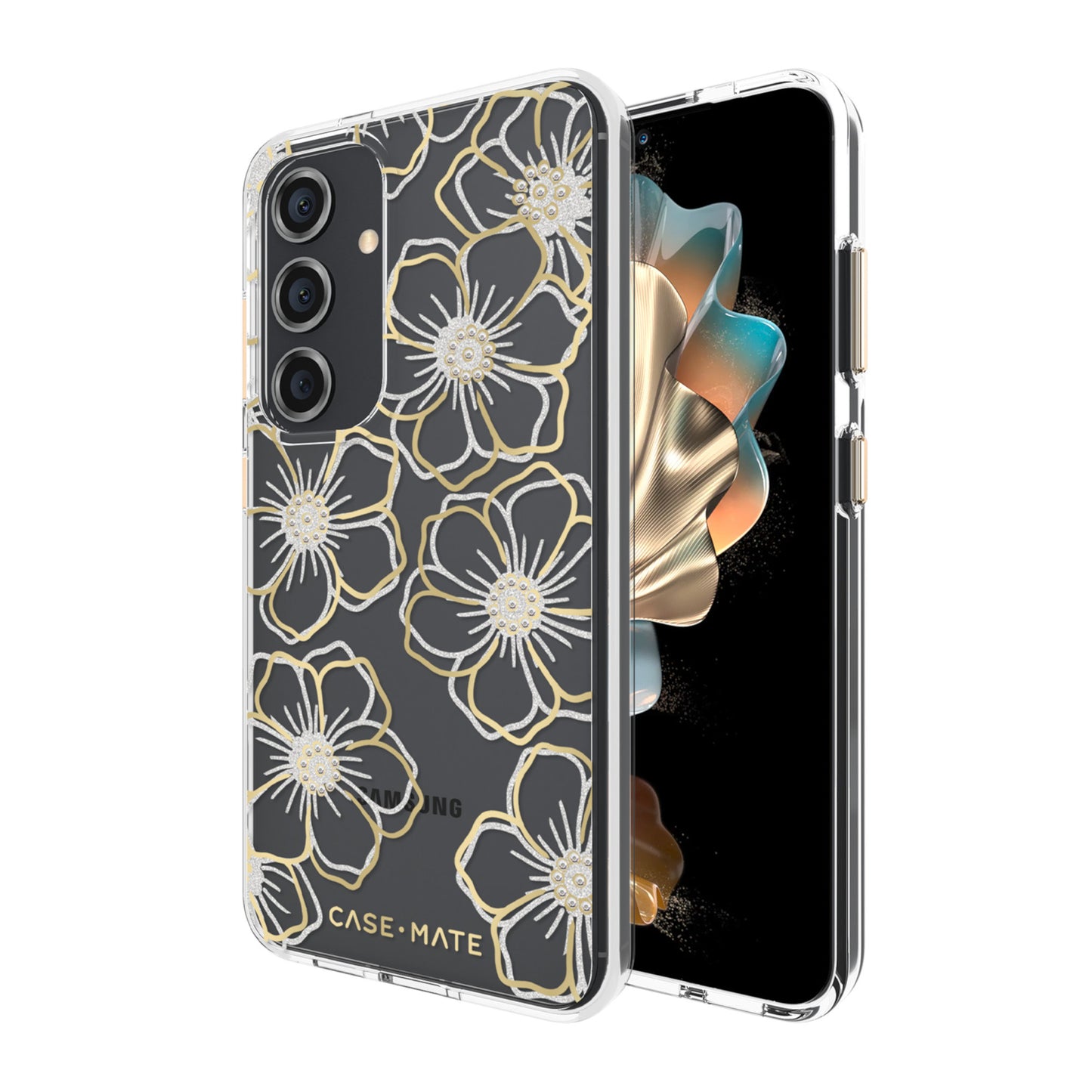 Samsung Galaxy S24 5G Case-Mate Floral Gems Case - Gold - 15-12333