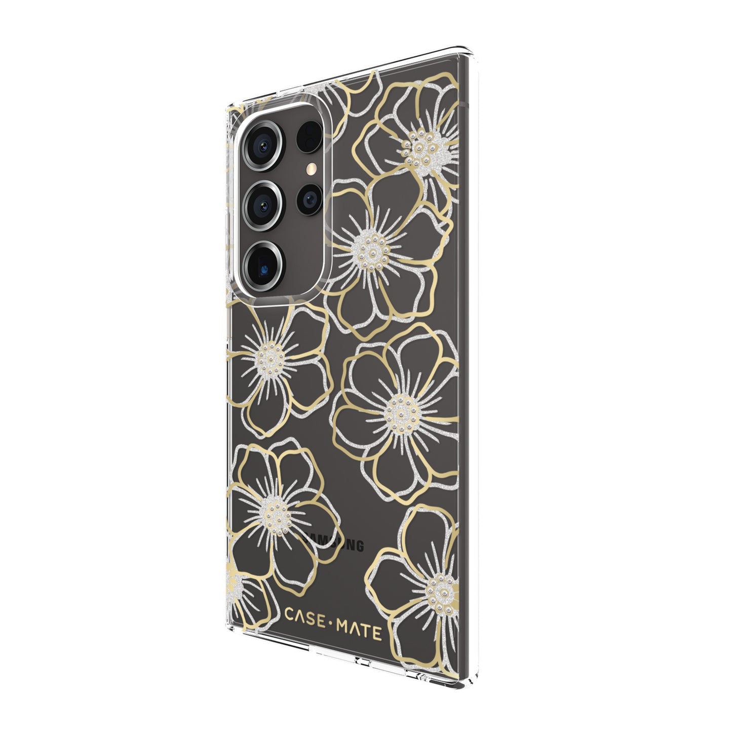 Samsung Galaxy S24 Ultra 5G Case-Mate Floral Gems Case - Gold - 15-12350