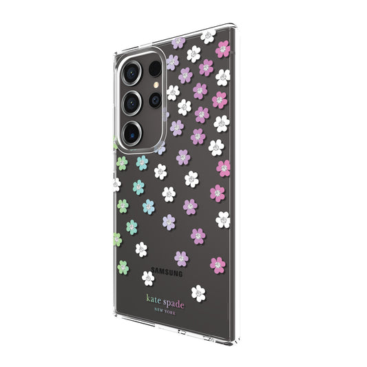 Samsung Galaxy S24 Ultra 5G Kate Spade Protective Hardshell Case - Scattered Flowers - 15-12351