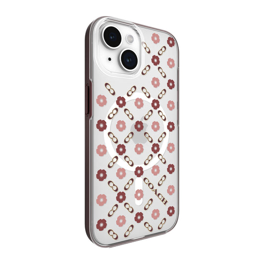 iPhone 15/14/13 Coach Protective Case w/MagSafe - Tea Rose - 15-12443