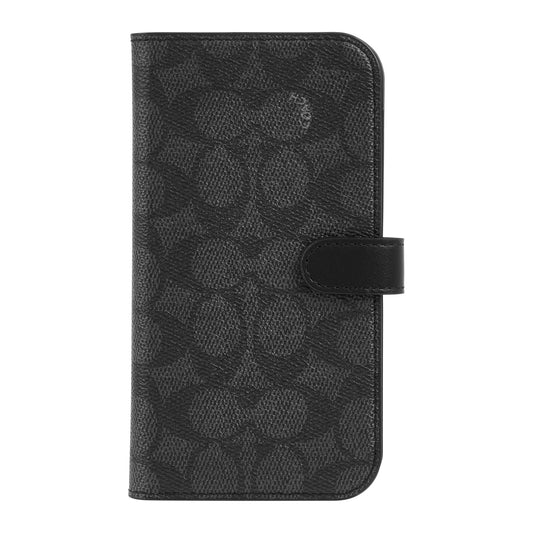 iPhone 15 Pro Coach Folio Signature C Case - Charcoal - 15-12446