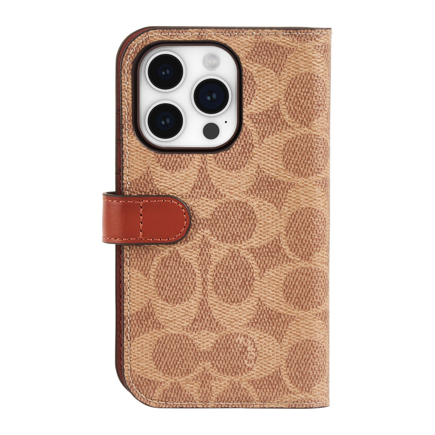 iPhone 15 Pro Coach Folio Signature C Case - Tan - 15-12447