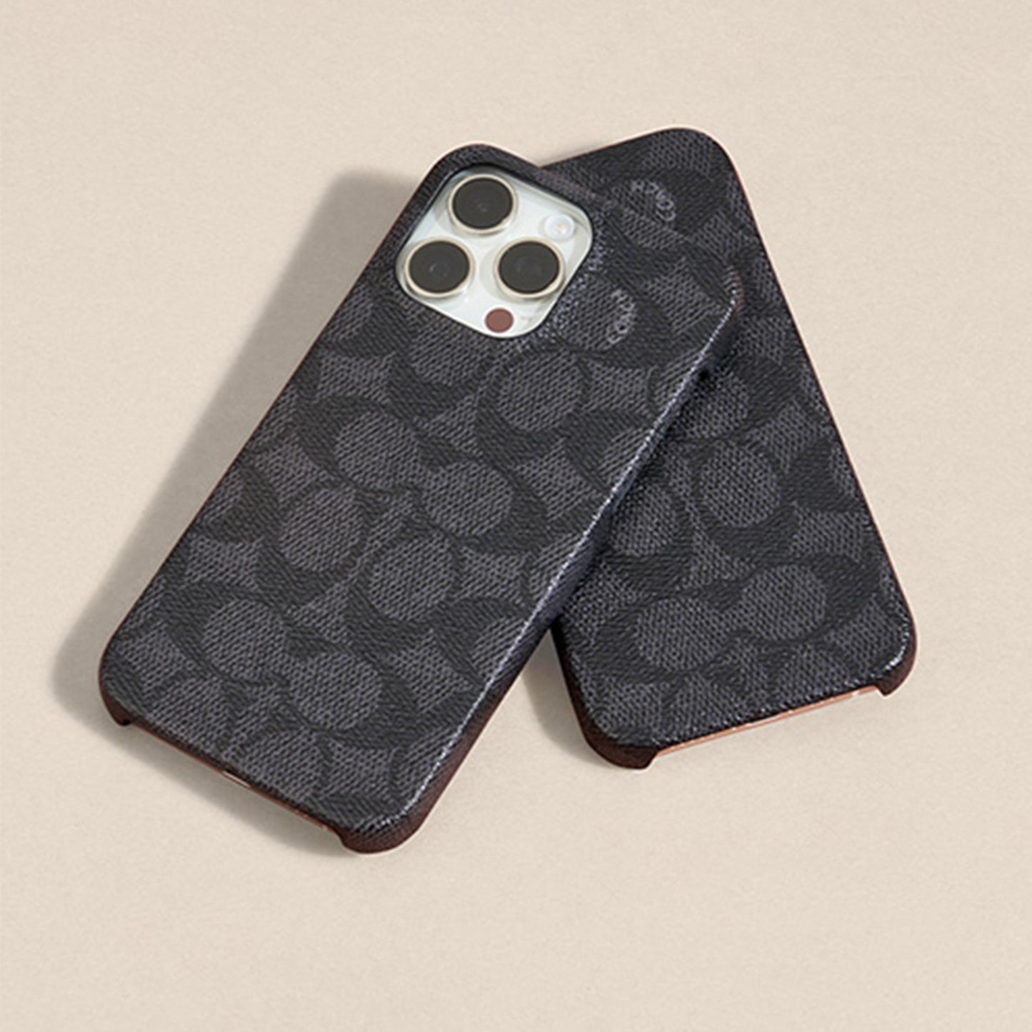 iPhone 15 Pro Coach Slim Wrap Signature C Case - Charcoal - 15-12453