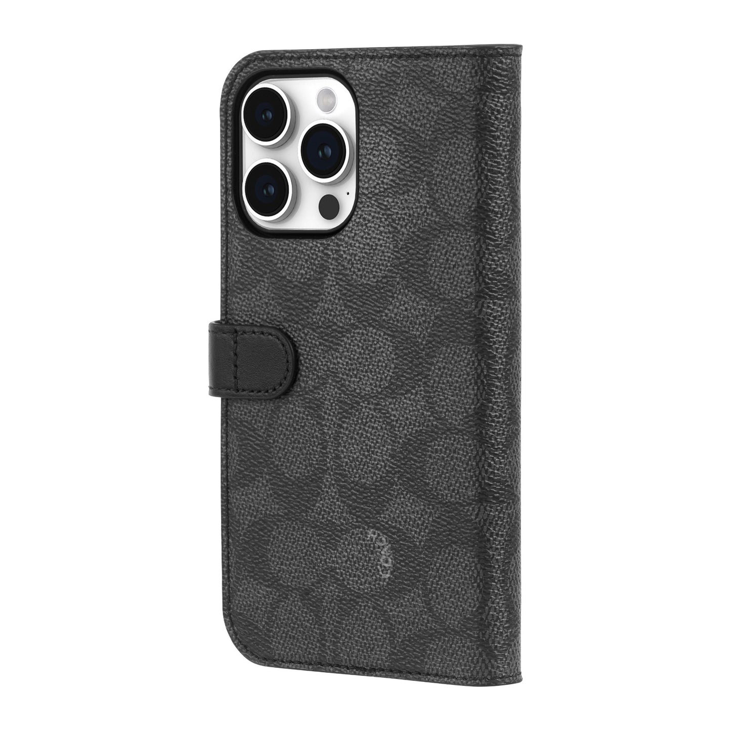 iPhone 15 Pro Max Coach Folio Signature C Case - Charcoal - 15-12459