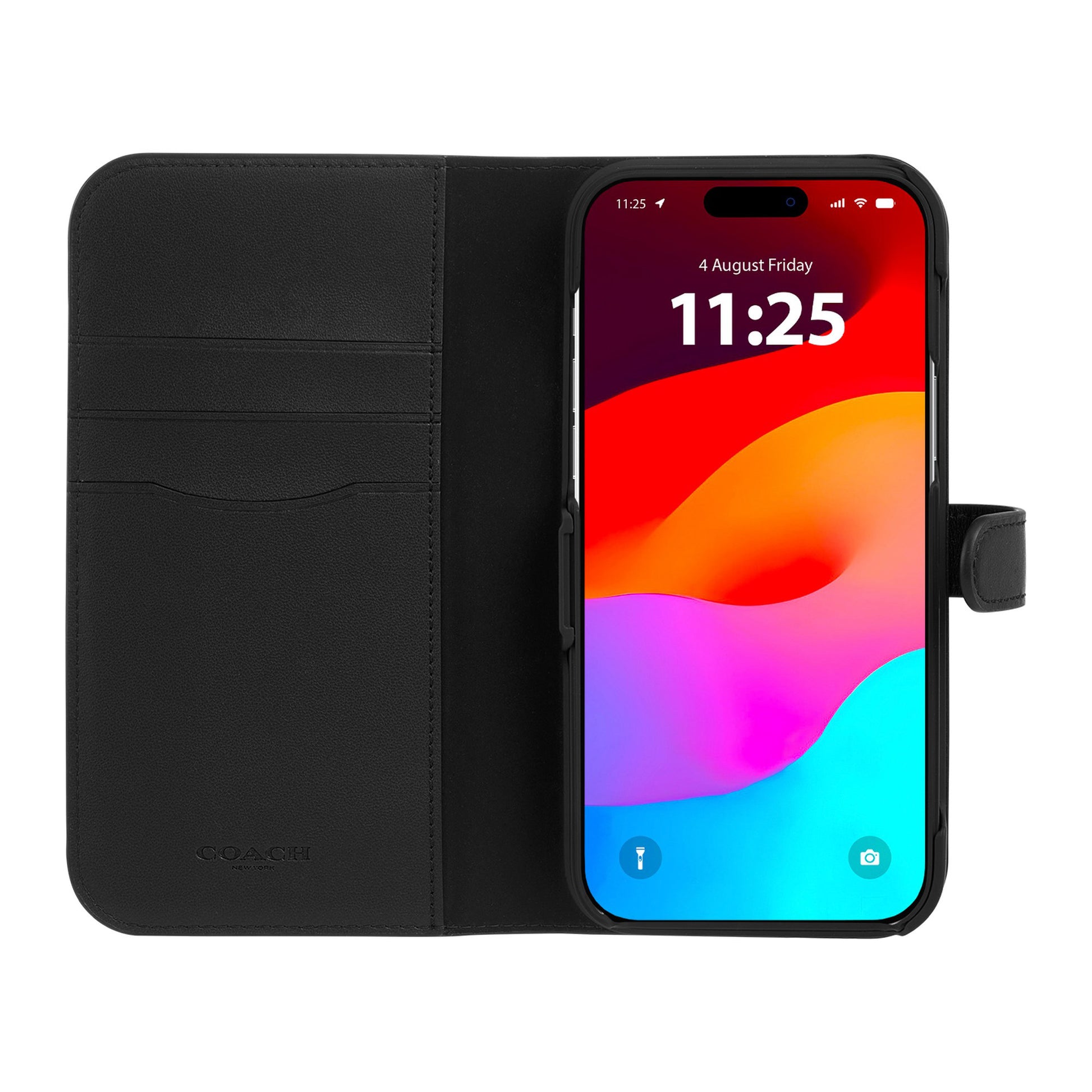 iPhone 15 Pro Max Coach Folio Signature C Case Charcoal 15-12459