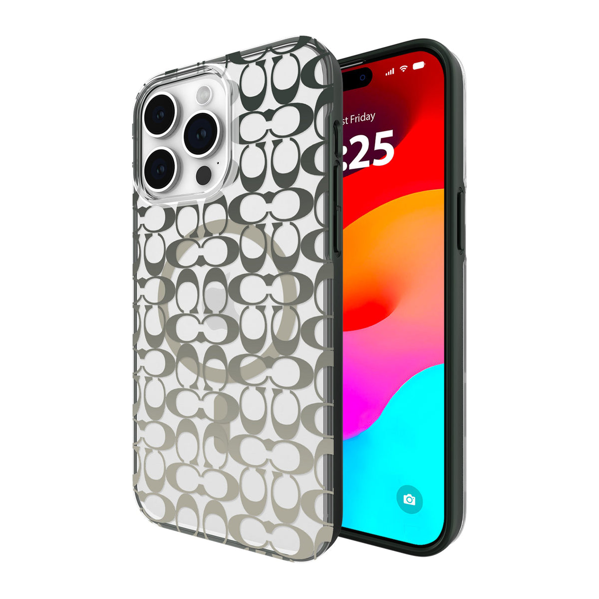iPhone 15 Pro Max Coach Protective Signature C Case w/MagSafe - Ombre Deep Forest - 15-12464