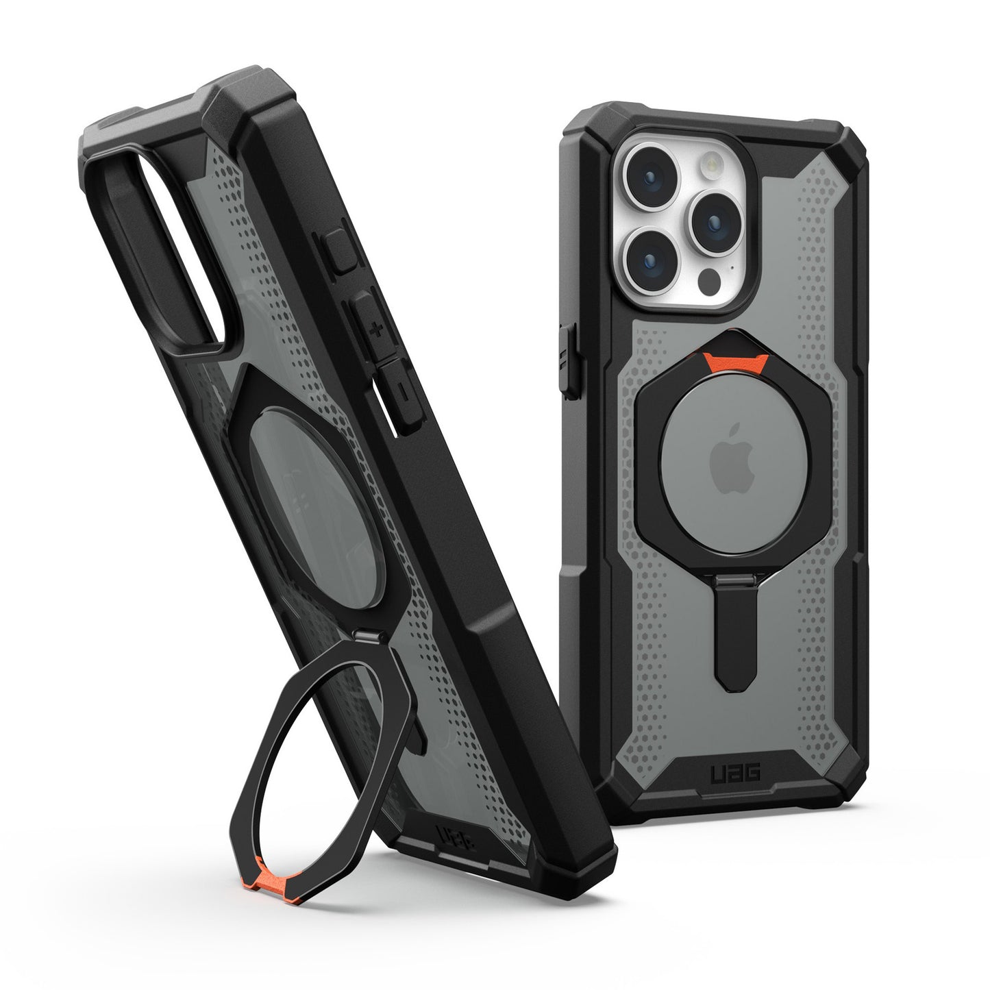 iPhone 15 Pro Max UAG Plasma XTE Kickstand Case - Black/Orange - 15-12609