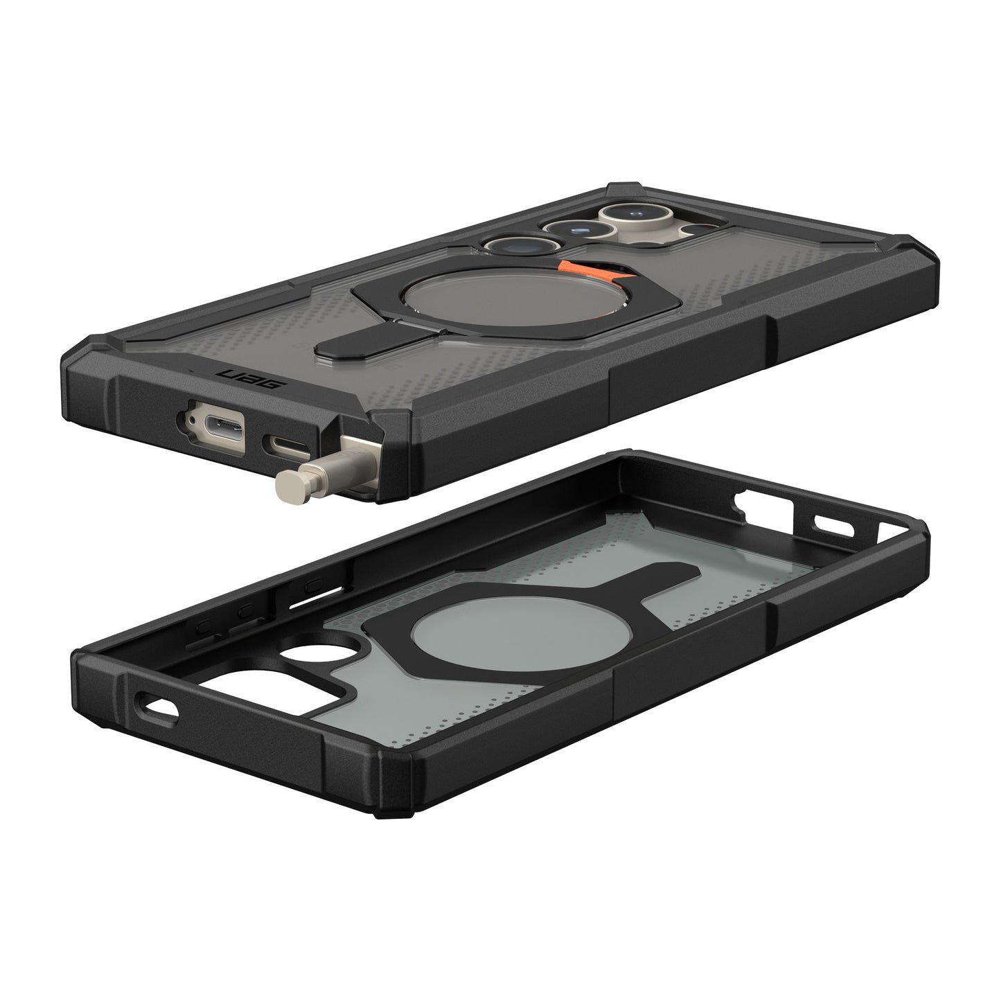 Samsung Galaxy S24 Ultra 5G UAG Plasma XTE Kickstand Pro Magsafe Case - Black/Orange - 15-12615