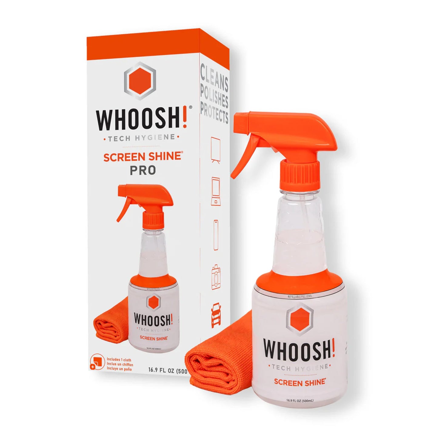 WHOOSH Screen Shine Refillable Bottle (Retail Box) - 500ml - 15-12663