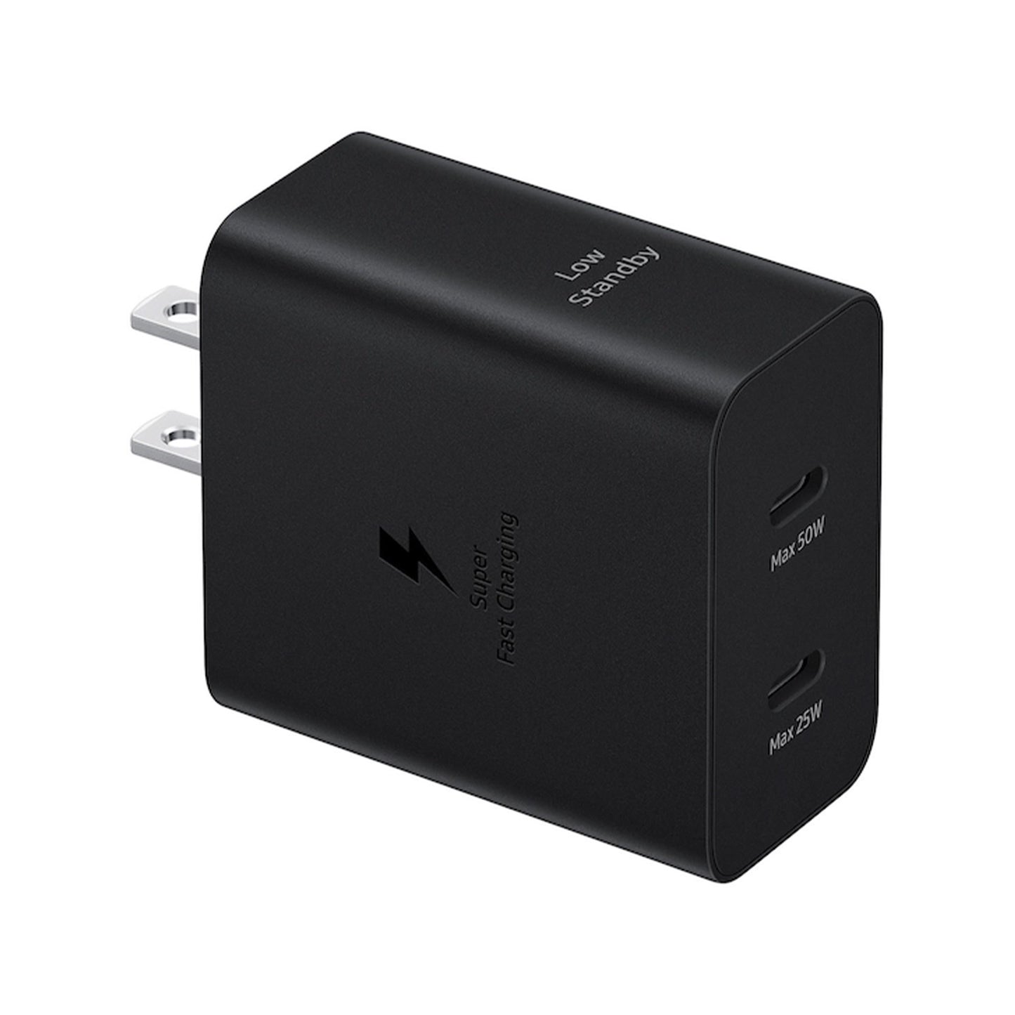 Samsung OEM 50W Duo USB-C PD Wall Charger w/ USB-C to USB-C Cable - Black - 15-12689