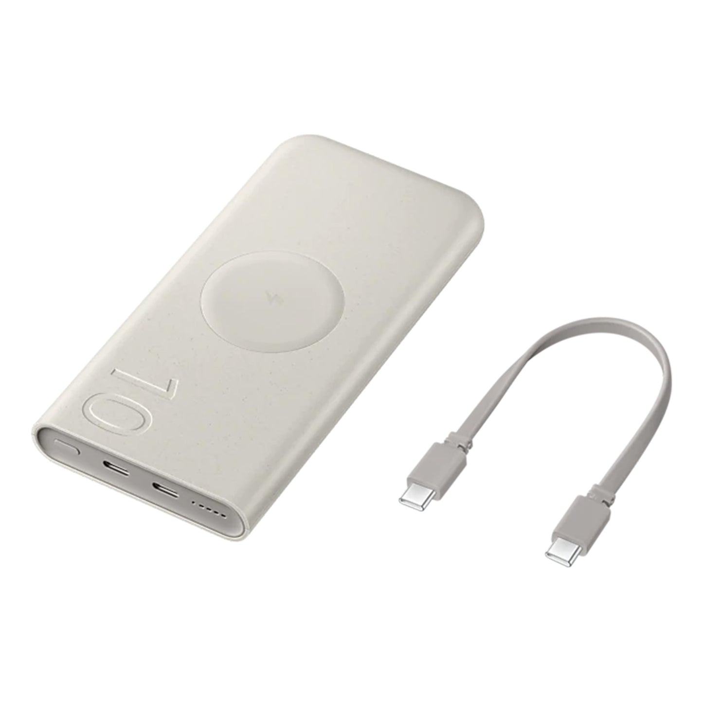Samsung OEM 10,000mAh PD USB-C Portable Power Bank w/Wireless Charging - Beige - 15-12691