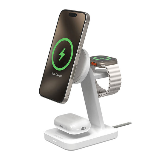 Mophie Wireless 3in1 Qi2 Charging Stand - White - 15-12694