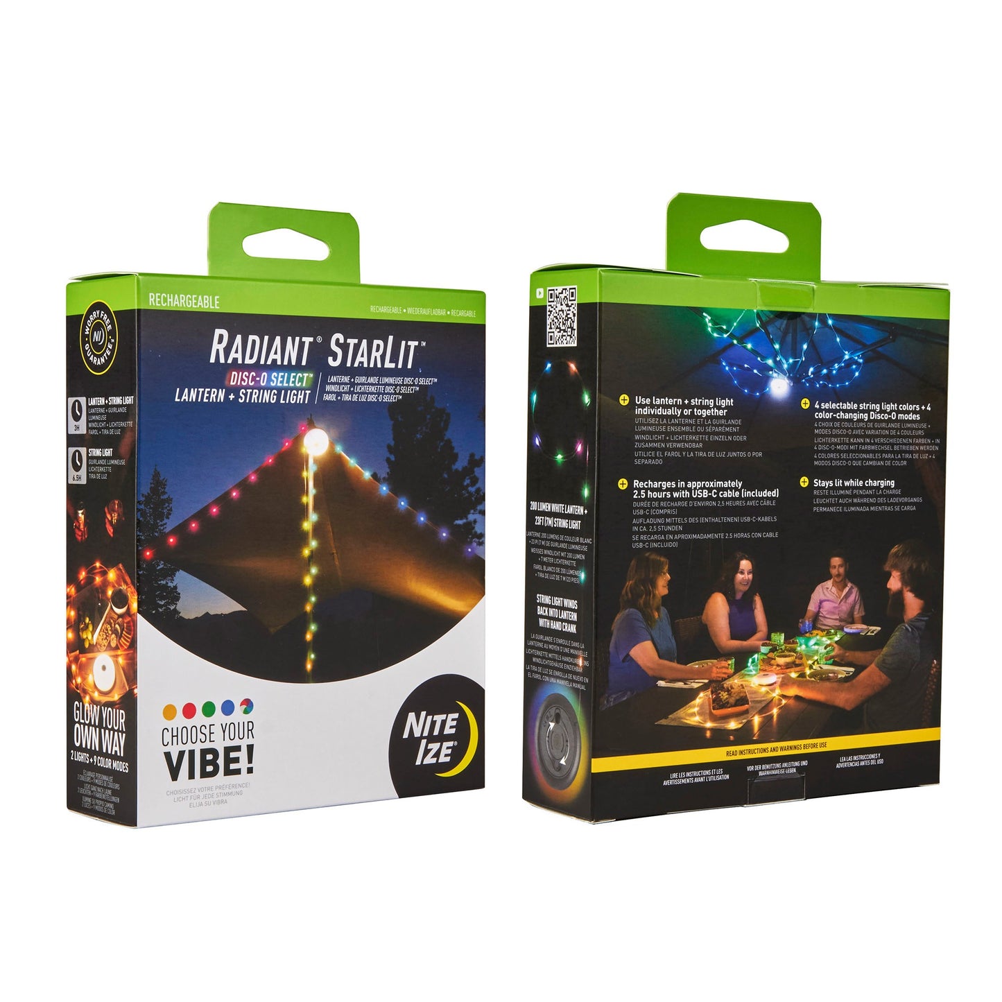 Nite Ize Radiant StarLit Rechargeable Lantern + String Light - Disc-O Select - 15-12722