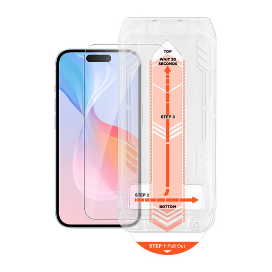 iPhone 16/15 HyperGear HD Tempered Glass Screen Protector w/ Easy Installation Applicator Tray - 15-12810