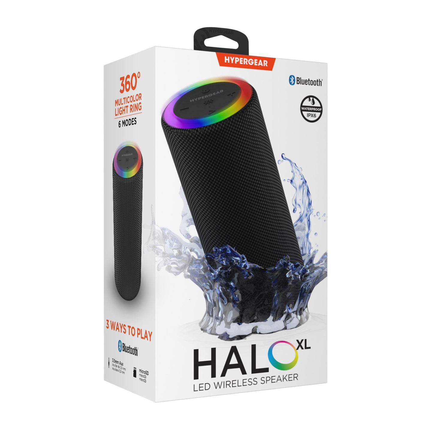 HyperGear Halo XL Wireless LED Speaker - Black - 15-12840