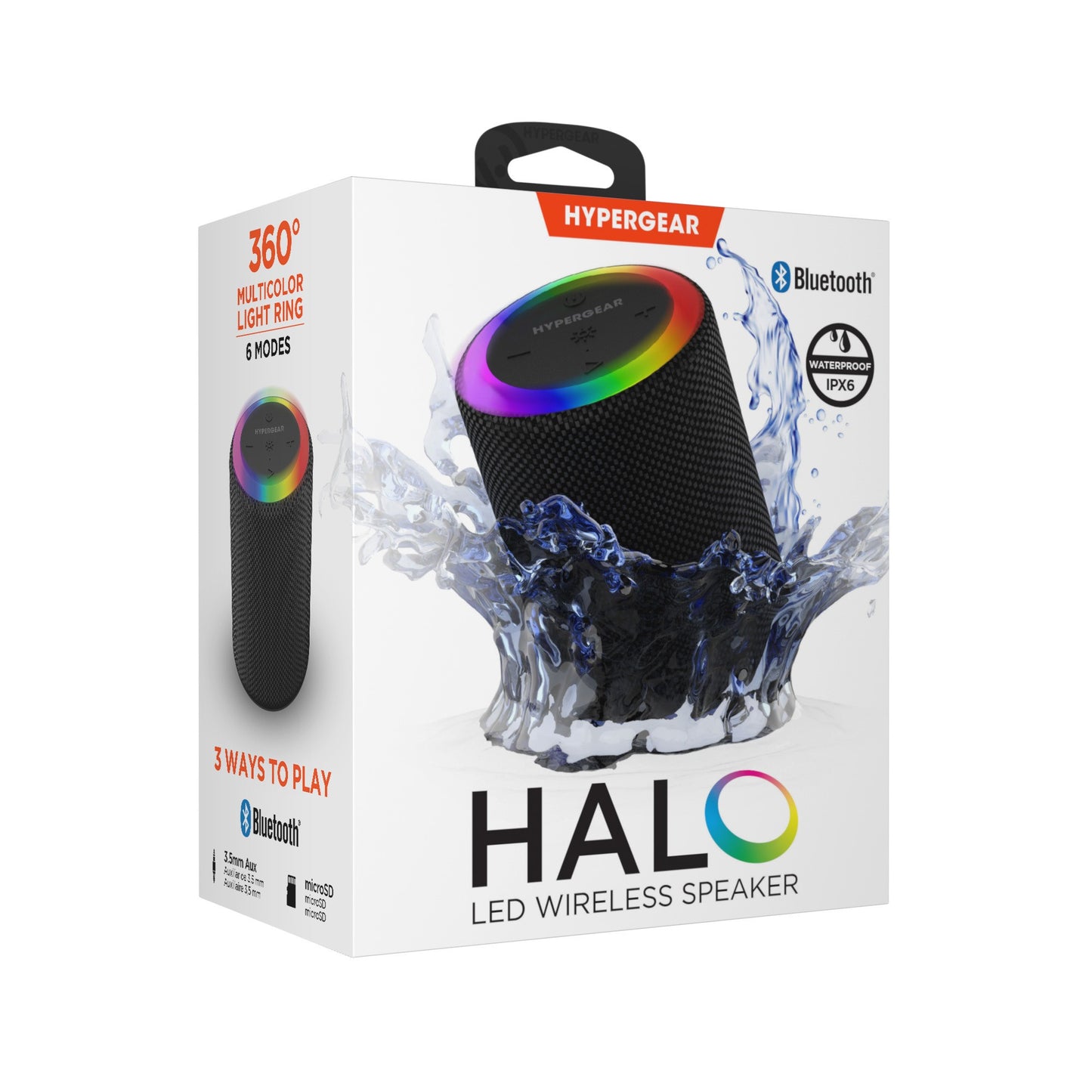 HyperGear Halo Wireless LED Speaker - Black - 15-12841