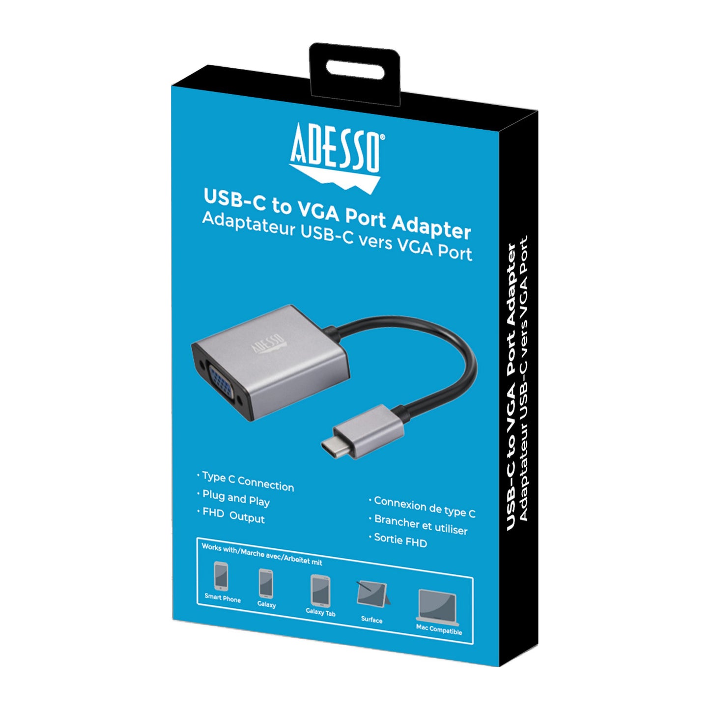 Adesso USB-C to VGA Adapter 1080P/60Hz - 15-12862