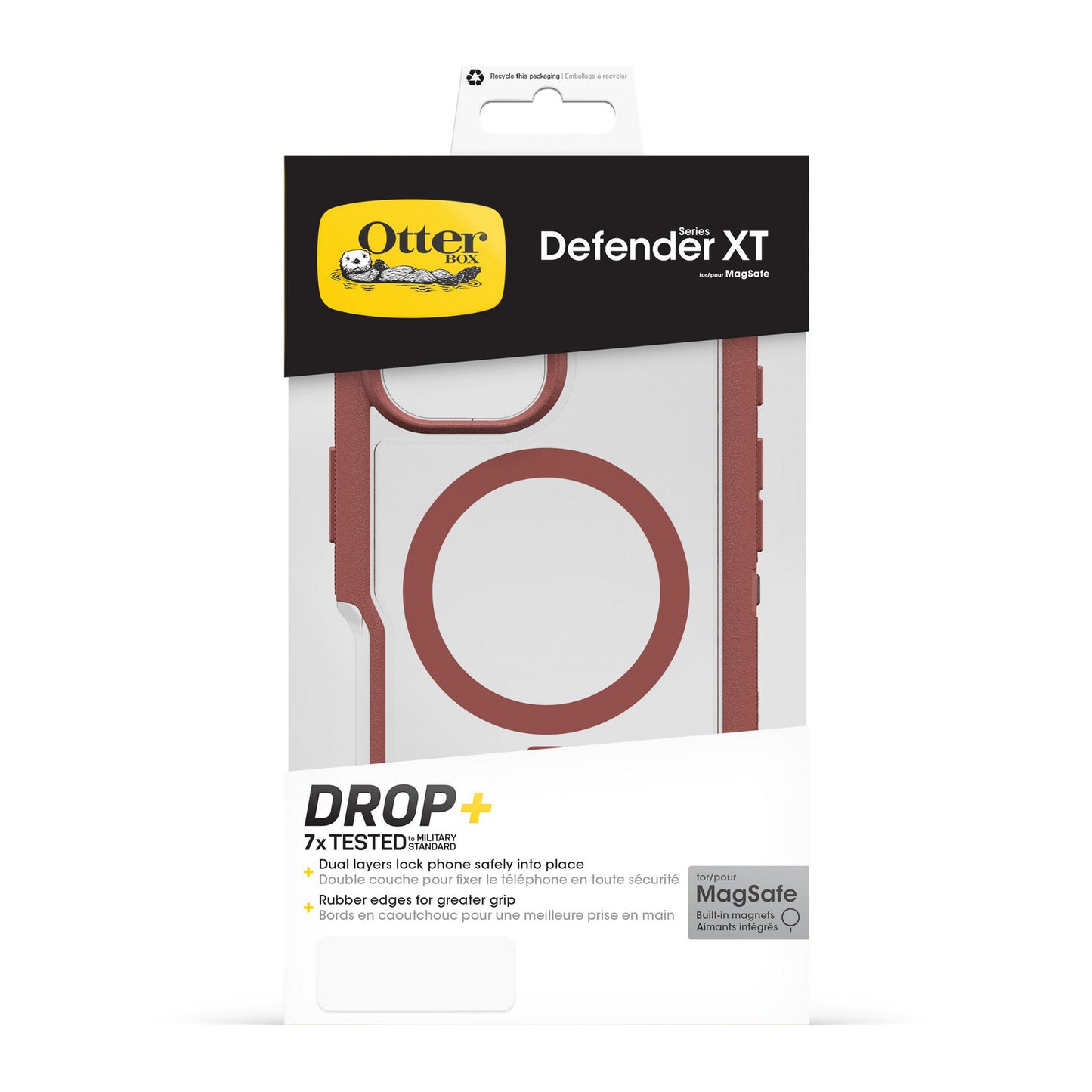 iPhone 16 Plus Otterbox Defender XT Clear Pro w/ MagSafe Series Case - Clear/Red - Dust Bowl - 15-12963