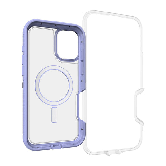 iPhone 16 Plus Otterbox Defender XT Clear Pro w/ MagSafe Series Case - Clear/Purple - Lavendar Haze - 15-12965