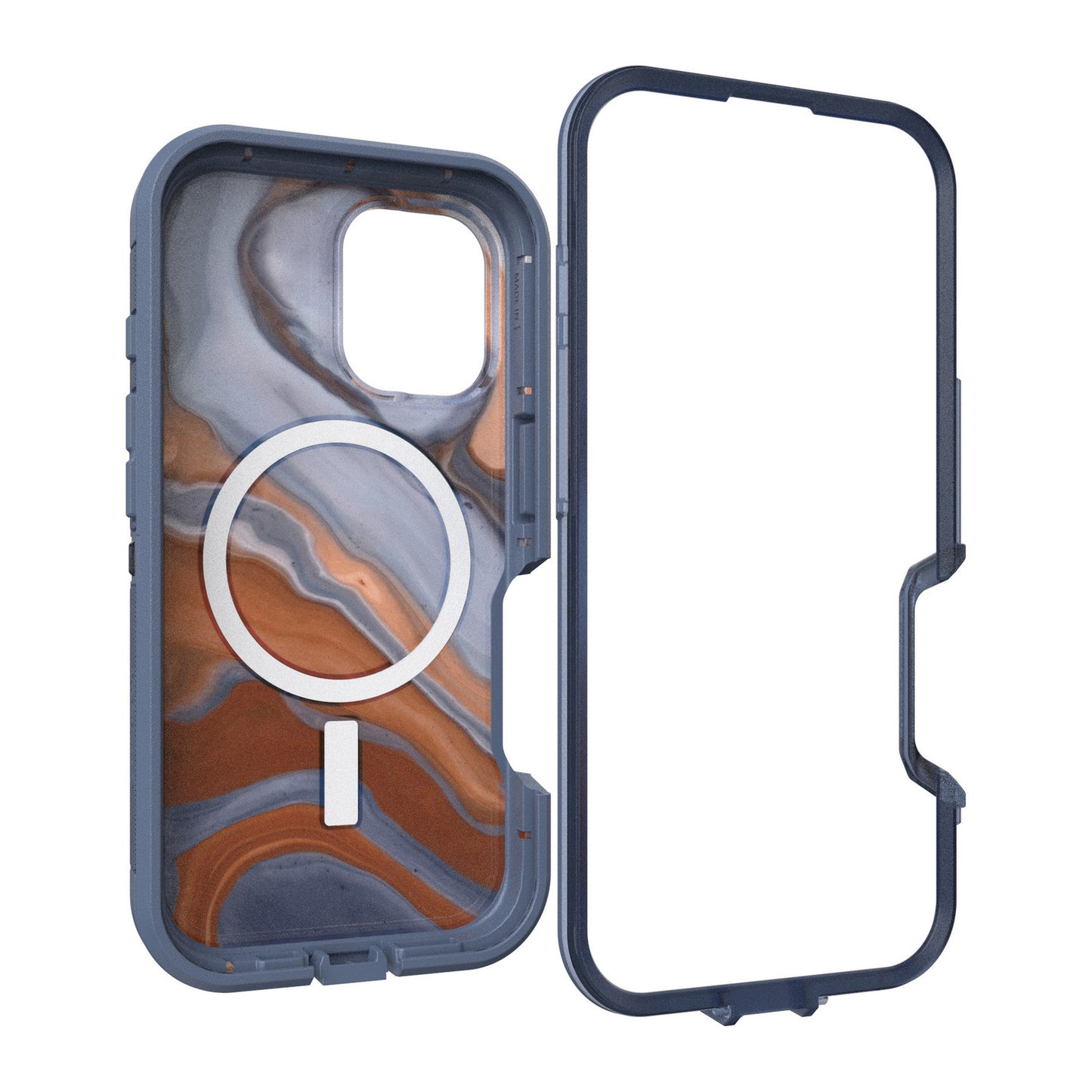 iPhone 16 Otterbox Defender XT Clear Pro w/ MagSafe Series Case - Clear/Blue - High Desert Agate - 15-12972