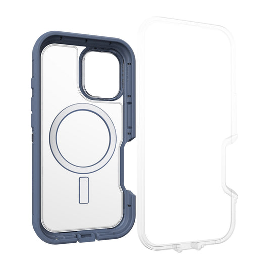 iPhone 16 Otterbox Defender XT Clear Pro w/ MagSafe Series Case - Clear/Blue - Mountain Storm - 15-12974