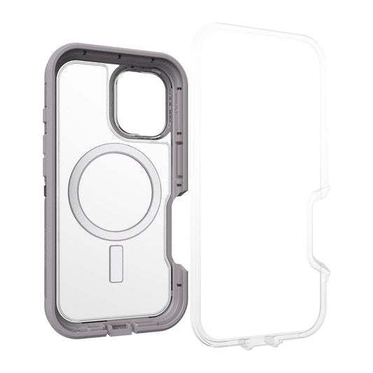 iPhone 16 Otterbox Defender XT Clear Pro w/ MagSafe Series Case - Clear/Grey - Snow Capped - 15-12976