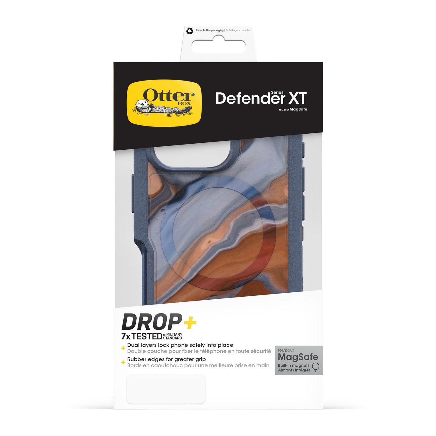 iPhone 16 Pro Otterbox Defender XT Clear Pro w/ MagSafe Series Case - Clear/Blue - High Desert Agate - 15-12980