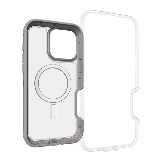 iPhone 16 Pro Max Otterbox Defender XT Clear Pro w/ MagSafe Series Case - Clear/Grey - Snow Capped - 15-12992