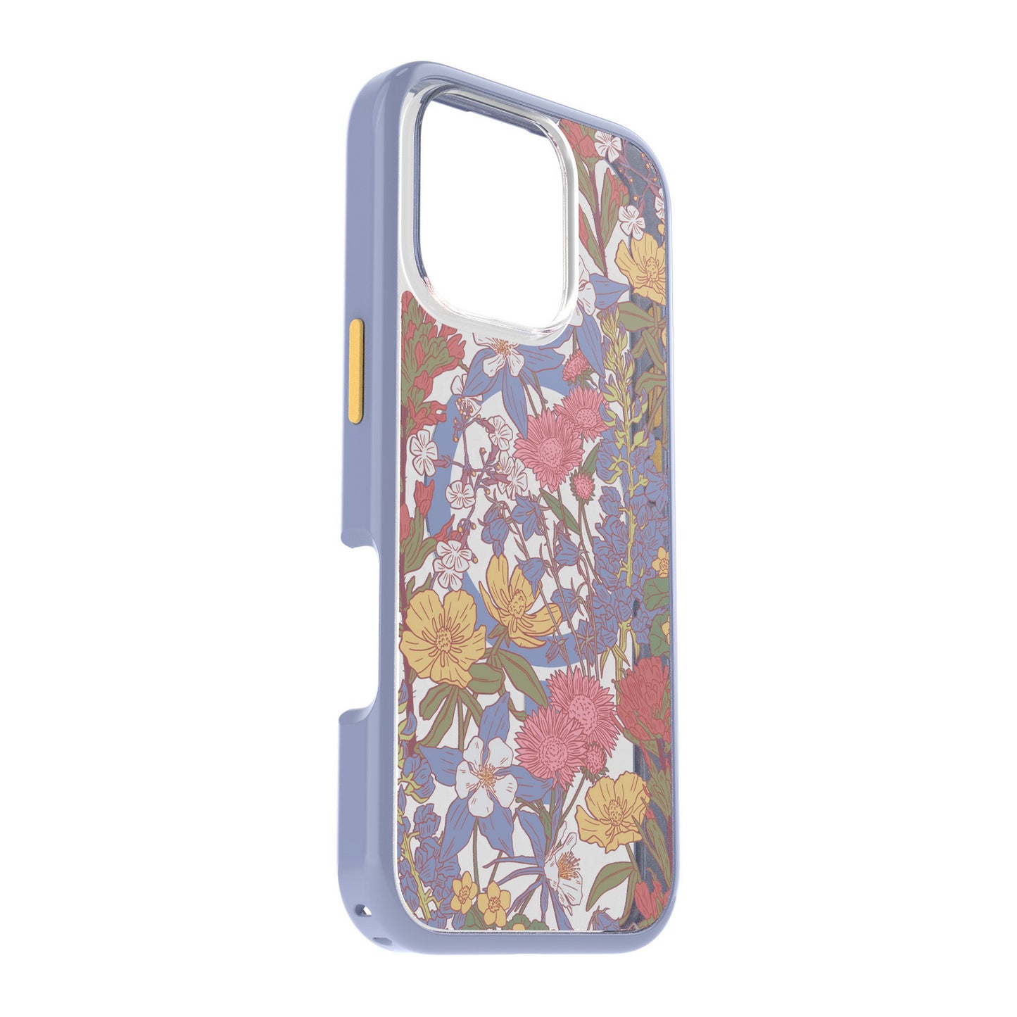 iPhone 16 Pro Otterbox Symmetry Clear w/ MagSafe Series Case - Purple - Wildflowers - 15-13065