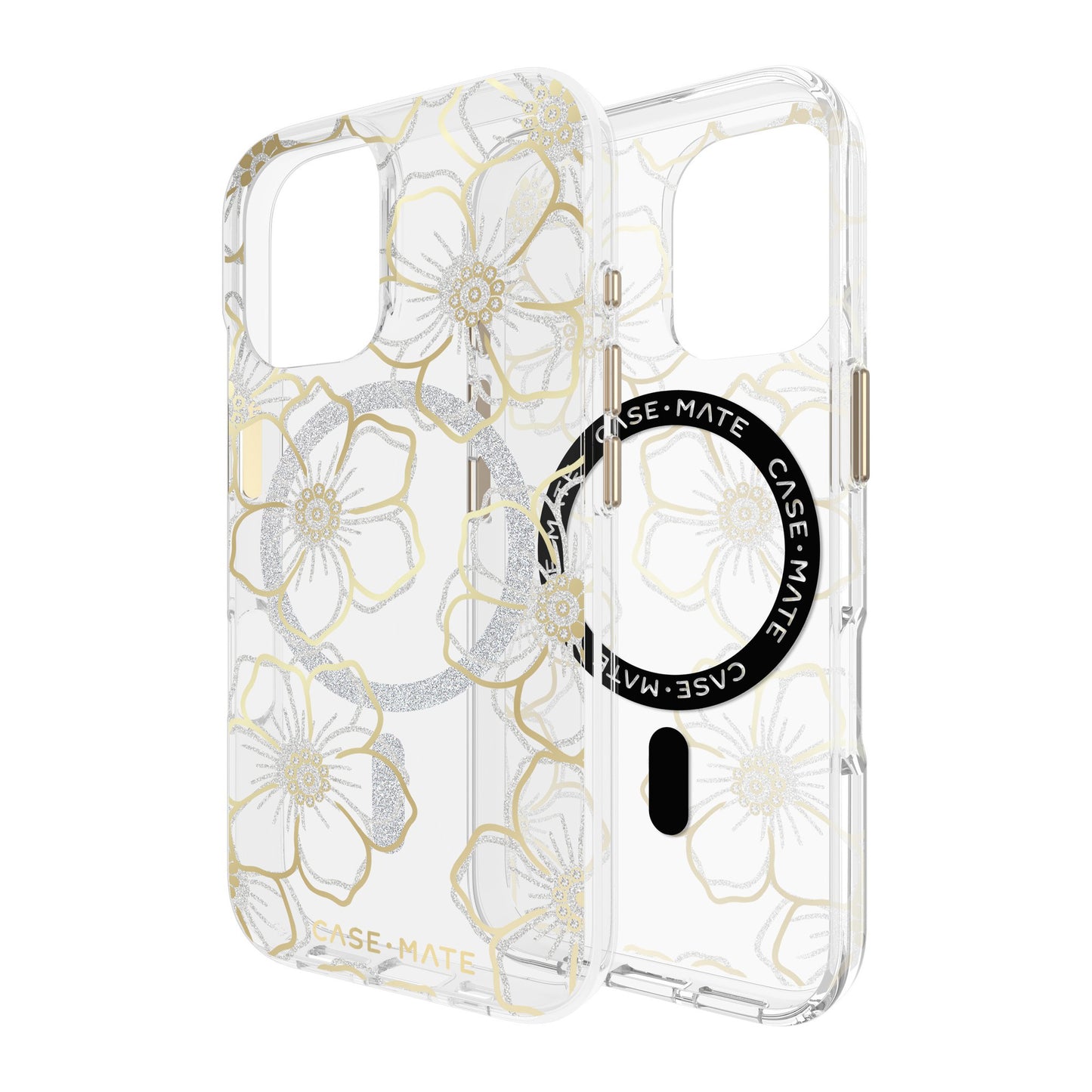 iPhone 16 Case-Mate Floral Gems MagSafe Case - Gold - 15-13235