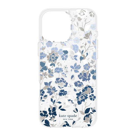 iPhone 16 Pro Max Kate Spade Protective Prints MagSafe Case - Flowerbed Blue - 15-13275