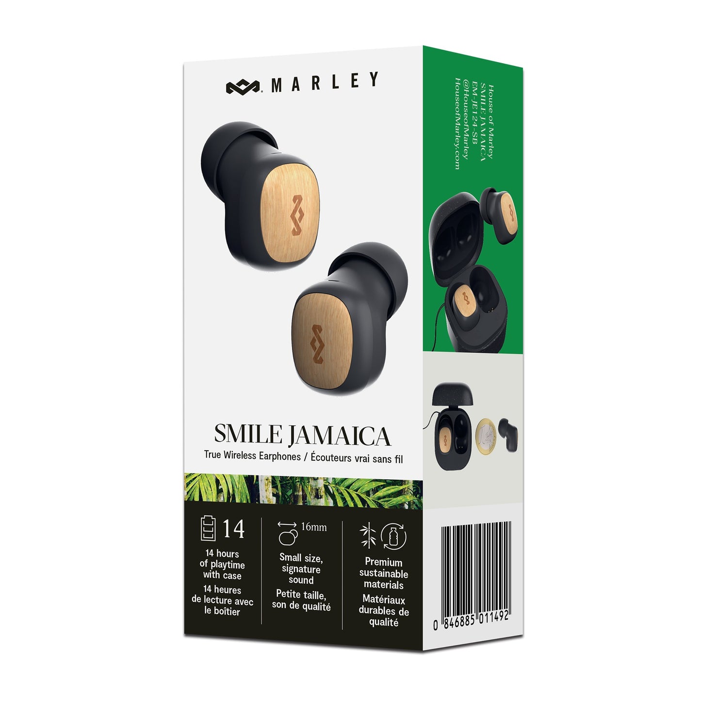 House of Marley Smile Jamaica True Wireless TWS Earbuds - Black - 15-13288