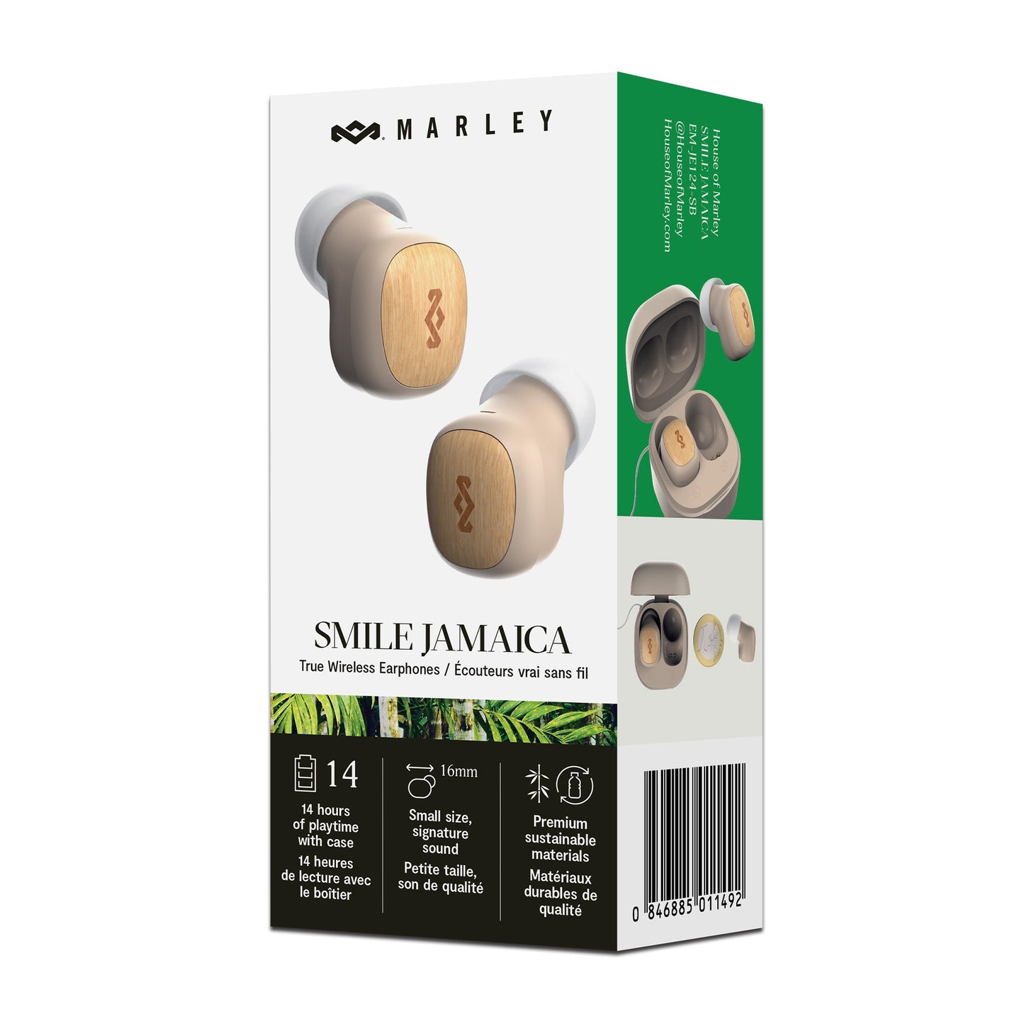 House of Marley Smile Jamaica True Wireless TWS Earbuds - Cream - 15-13289