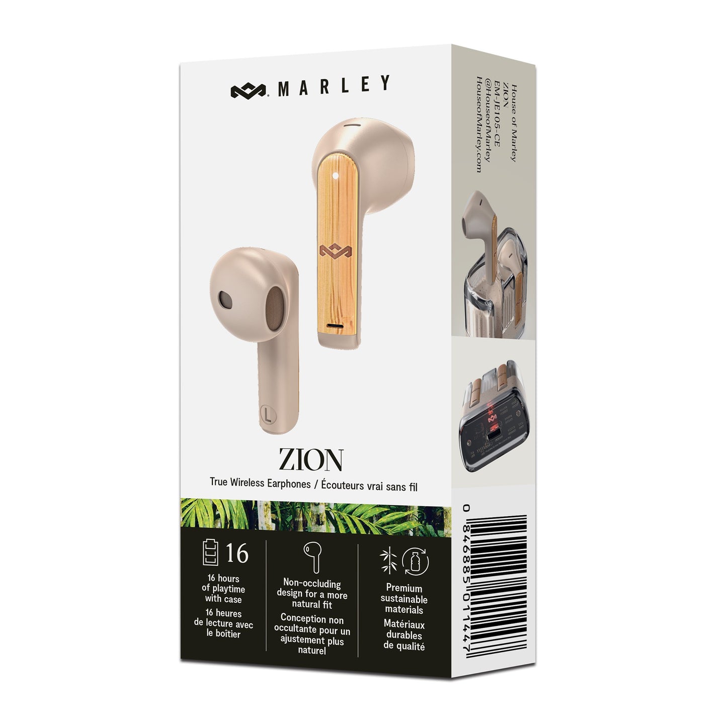 House of Marley Zion True Wireless TWS Earbuds - Cream - 15-13294