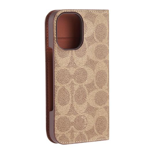 iPhone 16 Coach Folio Signature C Case - Tan - 15-13358